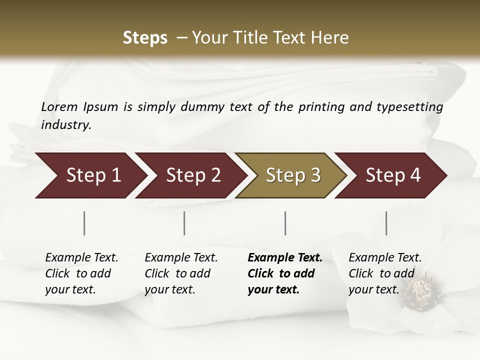 A Pile Of White Towels With A Flower On Top Of It PowerPoint Template