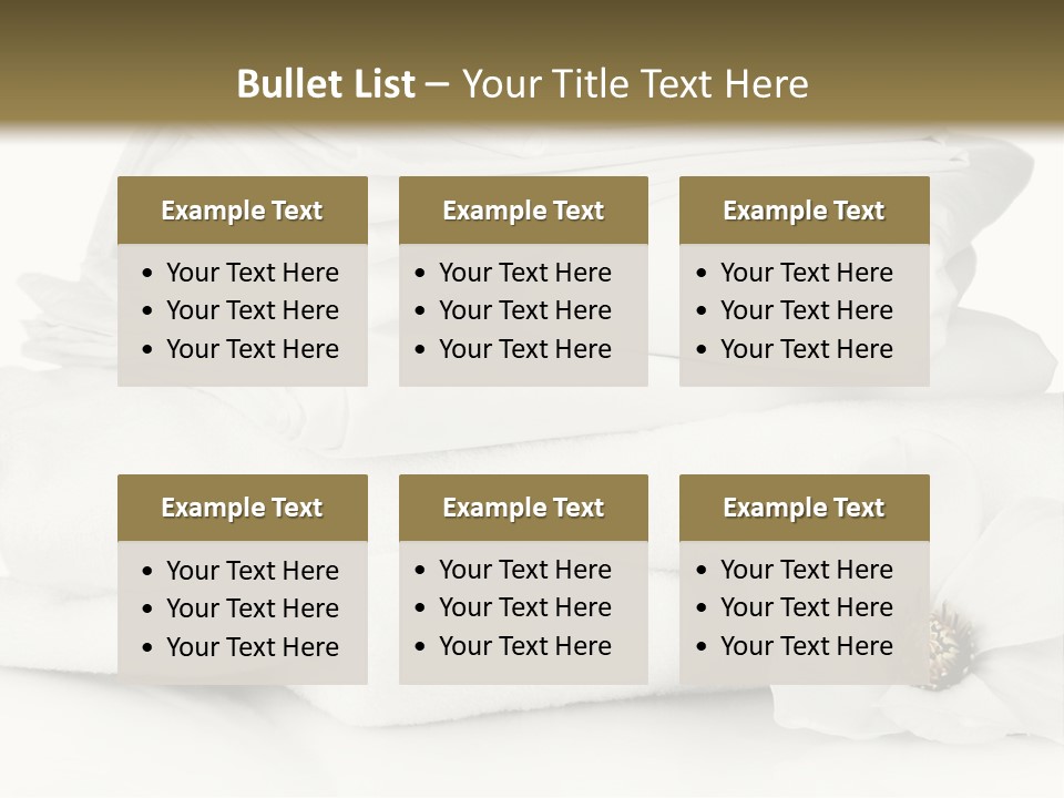 A Pile Of White Towels With A Flower On Top Of It PowerPoint Template