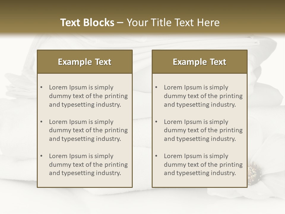A Pile Of White Towels With A Flower On Top Of It PowerPoint Template