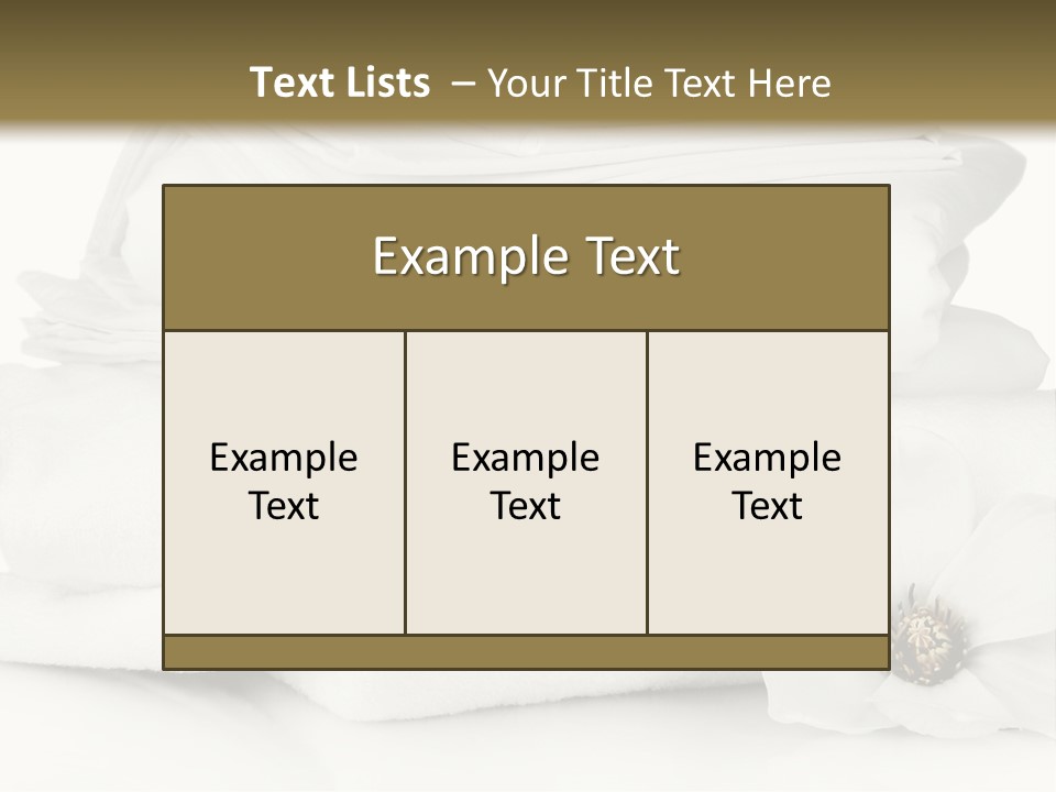 A Pile Of White Towels With A Flower On Top Of It PowerPoint Template