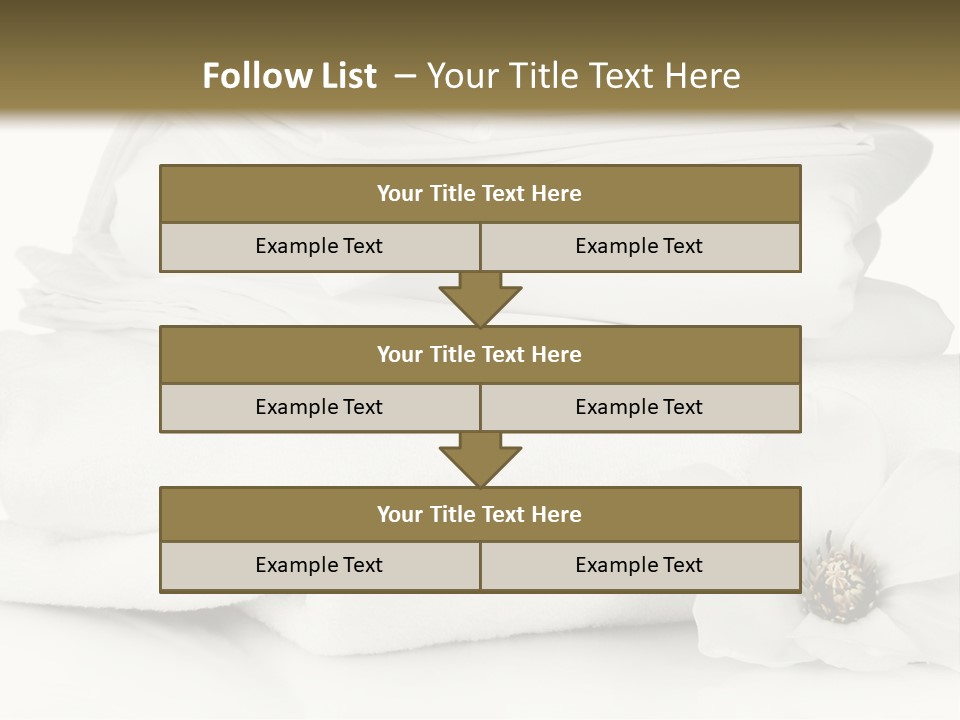 A Pile Of White Towels With A Flower On Top Of It PowerPoint Template