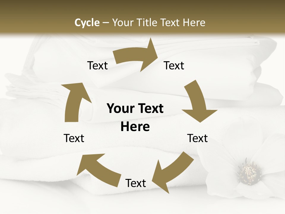 A Pile Of White Towels With A Flower On Top Of It PowerPoint Template