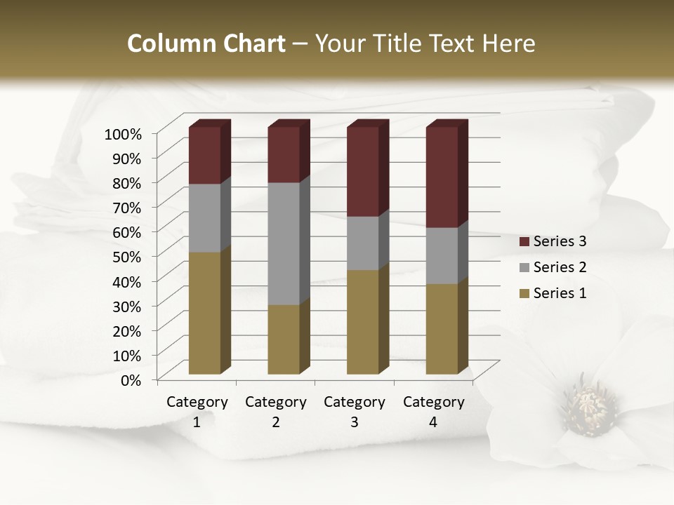 A Pile Of White Towels With A Flower On Top Of It PowerPoint Template