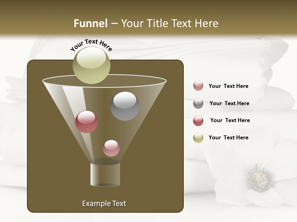 A Pile Of White Towels With A Flower On Top Of It PowerPoint Template