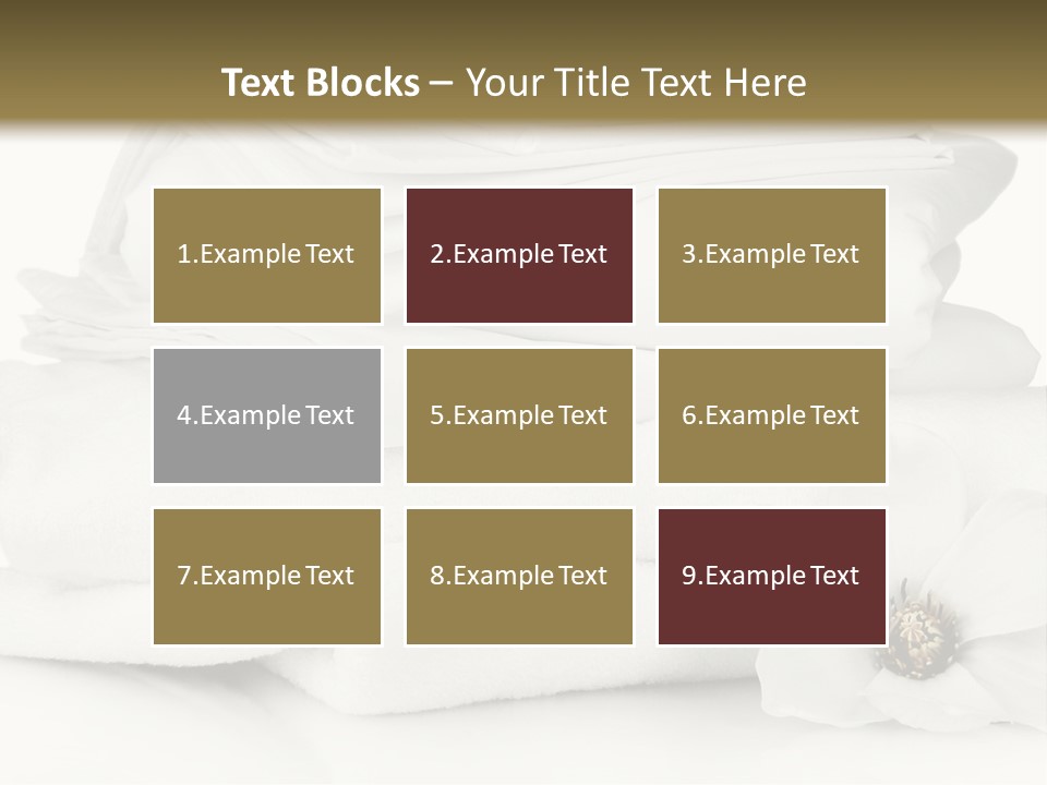 A Pile Of White Towels With A Flower On Top Of It PowerPoint Template
