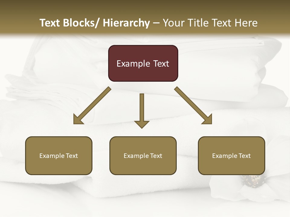 A Pile Of White Towels With A Flower On Top Of It PowerPoint Template