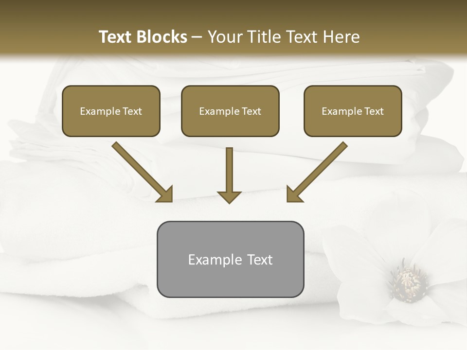 A Pile Of White Towels With A Flower On Top Of It PowerPoint Template