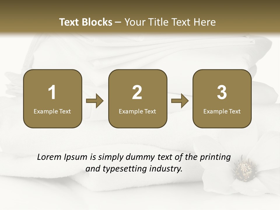 A Pile Of White Towels With A Flower On Top Of It PowerPoint Template