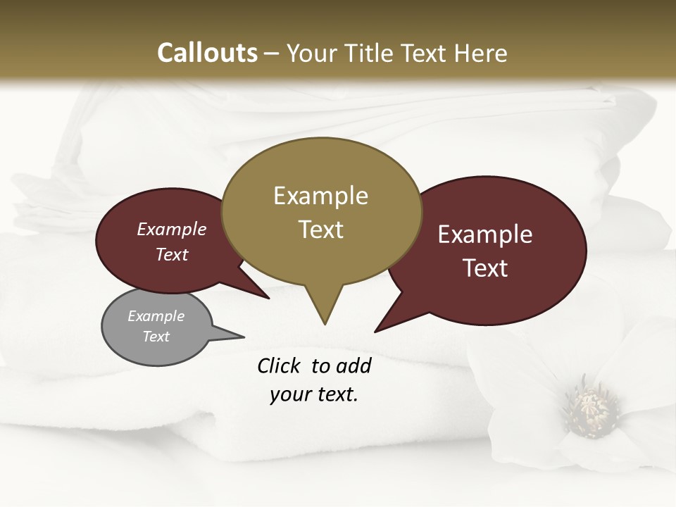 A Pile Of White Towels With A Flower On Top Of It PowerPoint Template