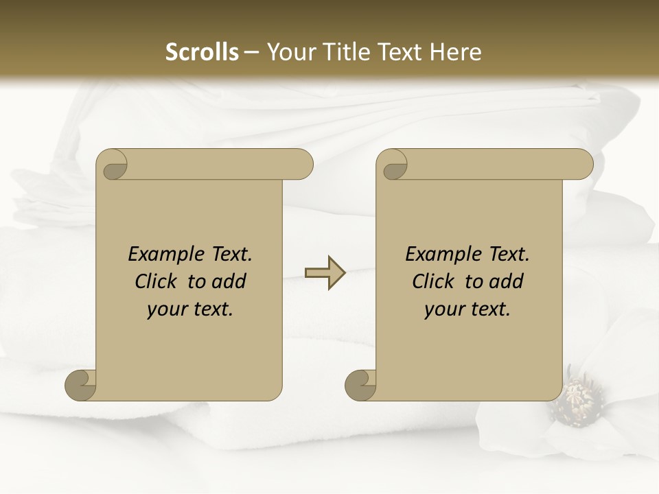 A Pile Of White Towels With A Flower On Top Of It PowerPoint Template