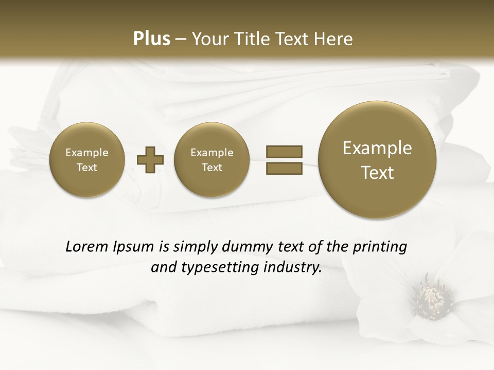 A Pile Of White Towels With A Flower On Top Of It PowerPoint Template