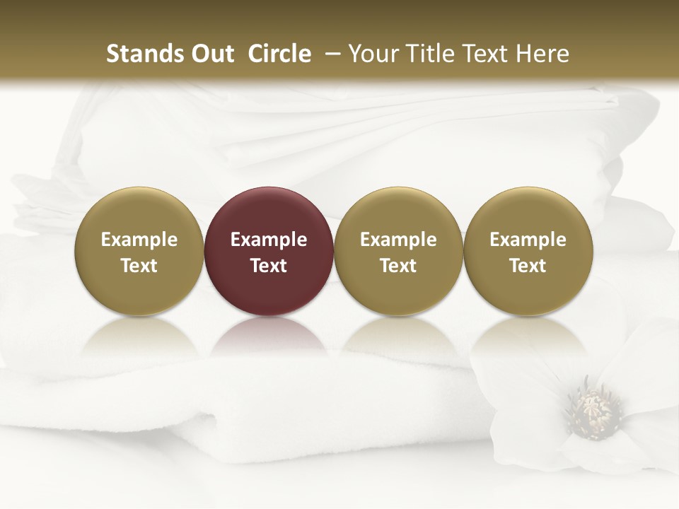 A Pile Of White Towels With A Flower On Top Of It PowerPoint Template
