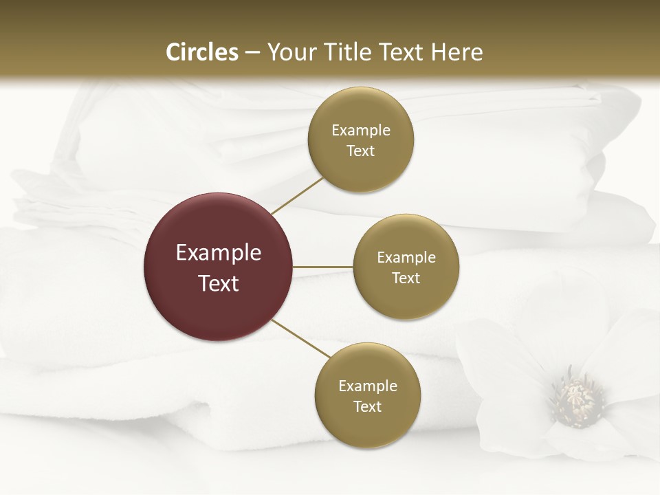 A Pile Of White Towels With A Flower On Top Of It PowerPoint Template