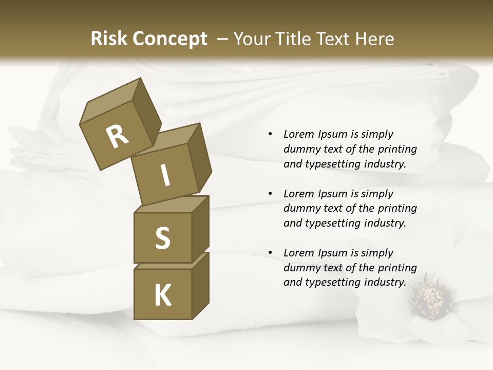 A Pile Of White Towels With A Flower On Top Of It PowerPoint Template