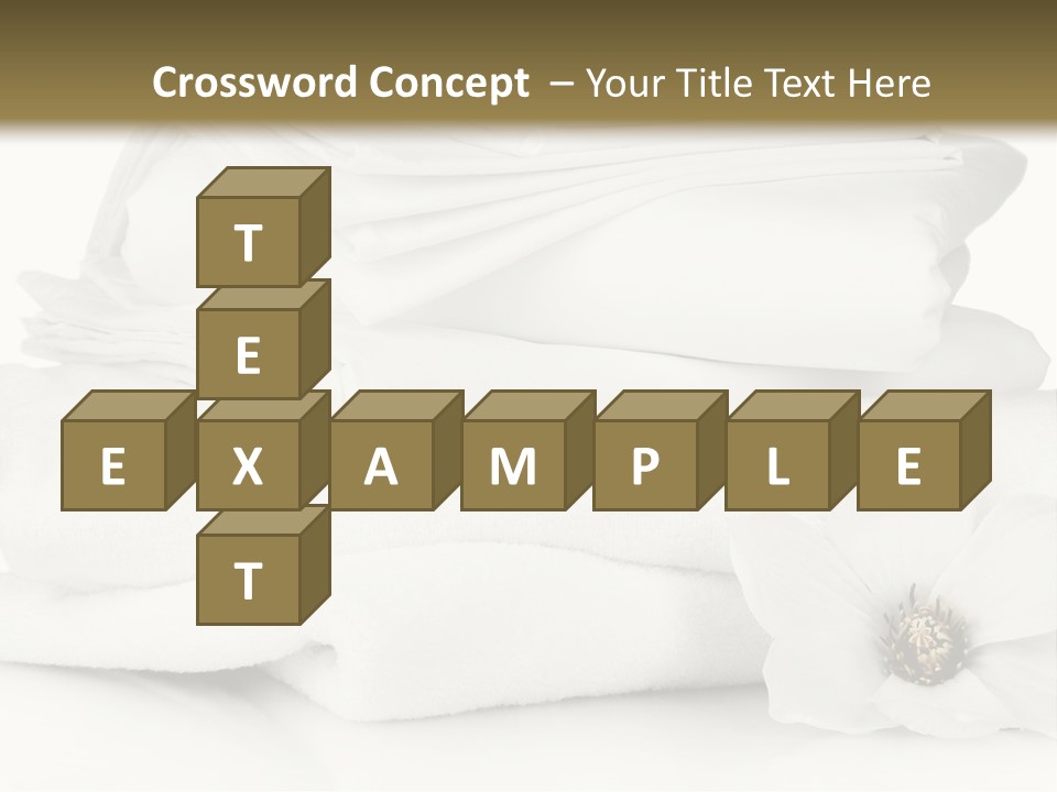 A Pile Of White Towels With A Flower On Top Of It PowerPoint Template