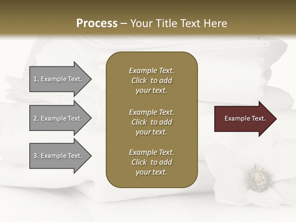 A Pile Of White Towels With A Flower On Top Of It PowerPoint Template