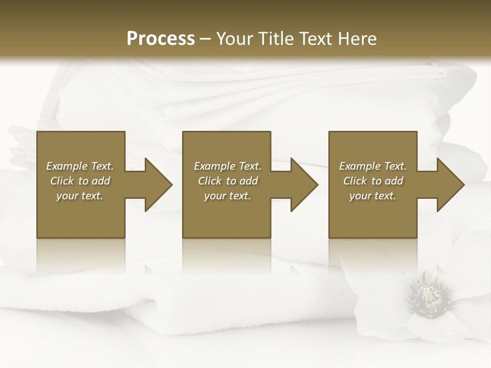 A Pile Of White Towels With A Flower On Top Of It PowerPoint Template