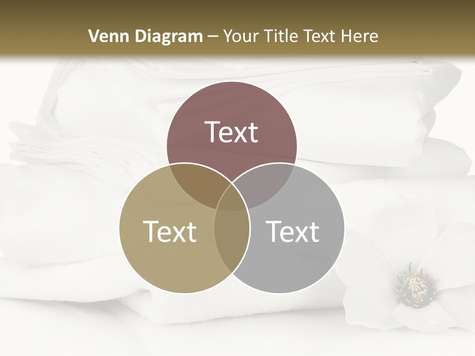 A Pile Of White Towels With A Flower On Top Of It PowerPoint Template