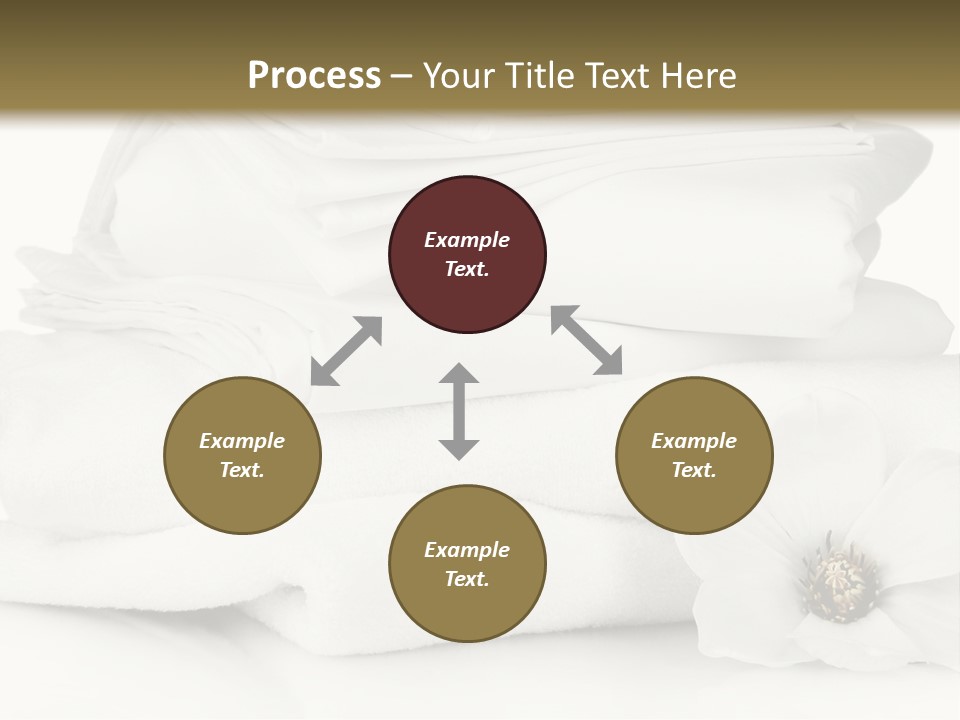 A Pile Of White Towels With A Flower On Top Of It PowerPoint Template