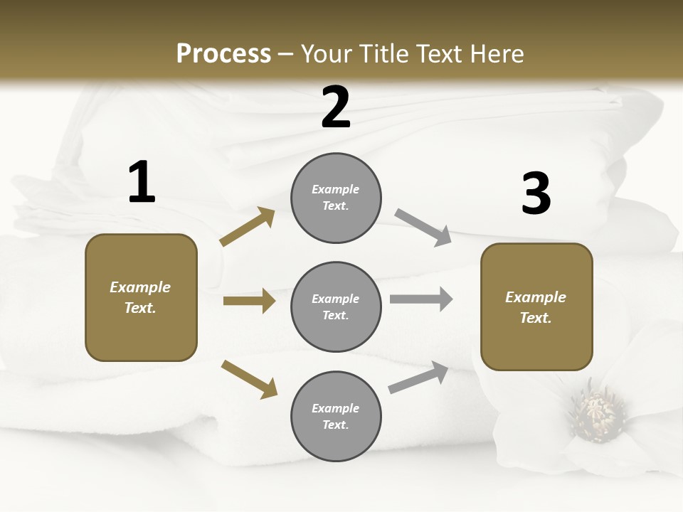 A Pile Of White Towels With A Flower On Top Of It PowerPoint Template