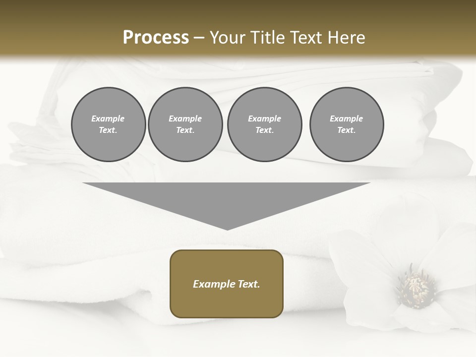 A Pile Of White Towels With A Flower On Top Of It PowerPoint Template