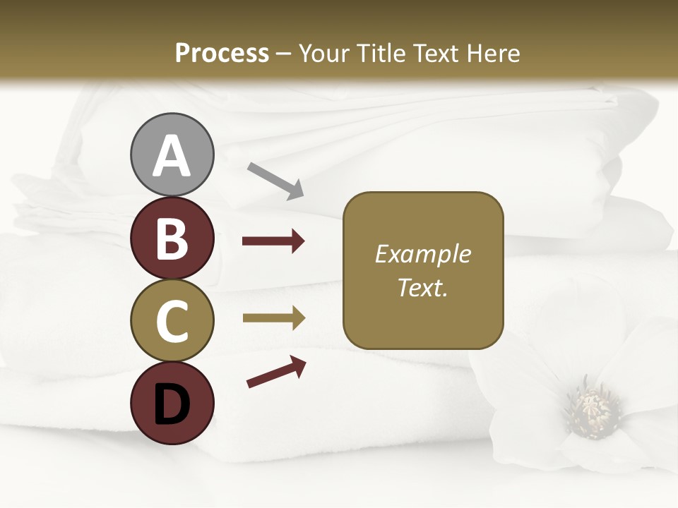 A Pile Of White Towels With A Flower On Top Of It PowerPoint Template