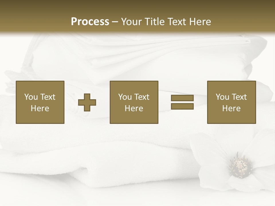 A Pile Of White Towels With A Flower On Top Of It PowerPoint Template