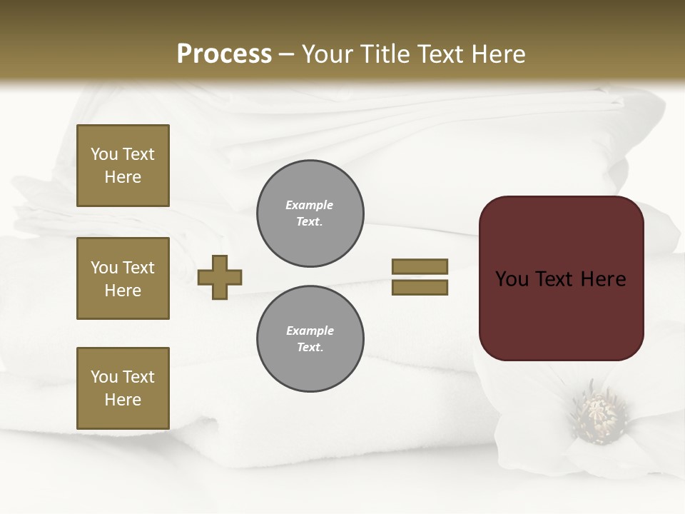 A Pile Of White Towels With A Flower On Top Of It PowerPoint Template