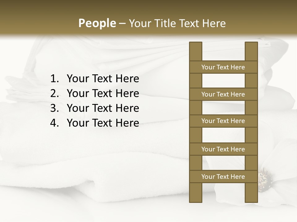 A Pile Of White Towels With A Flower On Top Of It PowerPoint Template