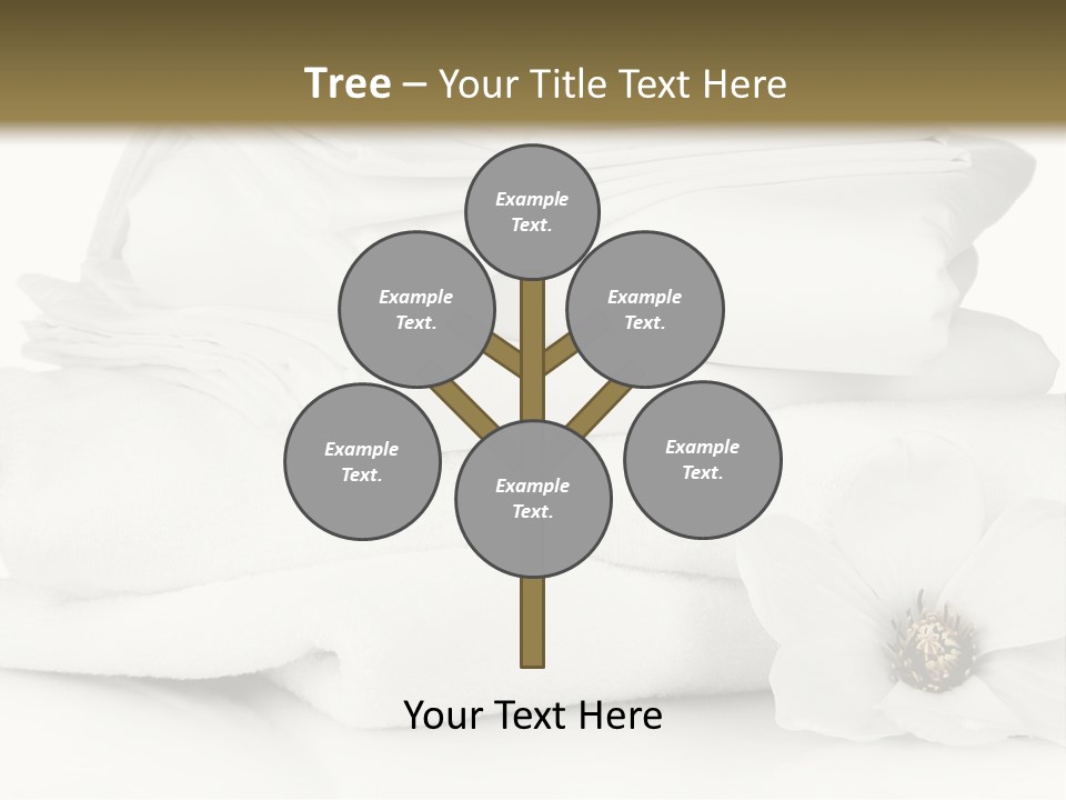 A Pile Of White Towels With A Flower On Top Of It PowerPoint Template