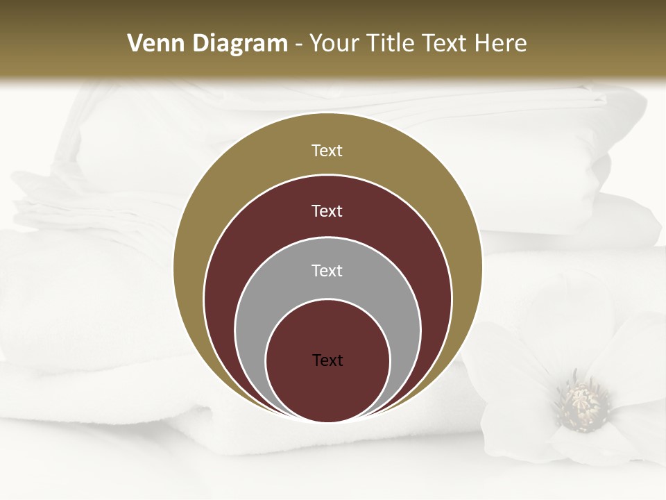 A Pile Of White Towels With A Flower On Top Of It PowerPoint Template