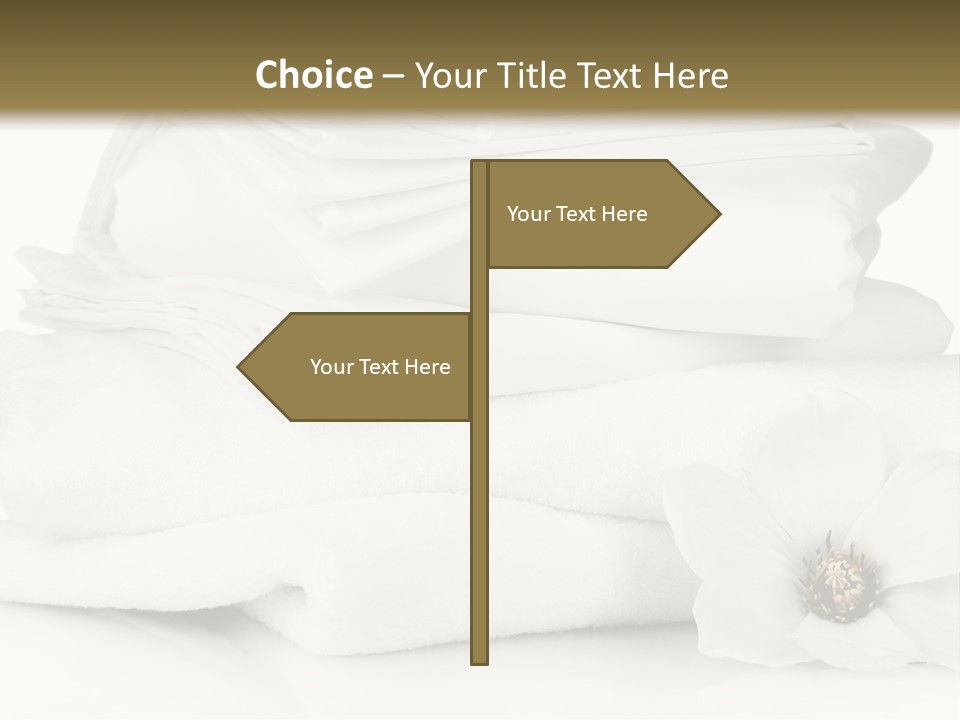 A Pile Of White Towels With A Flower On Top Of It PowerPoint Template