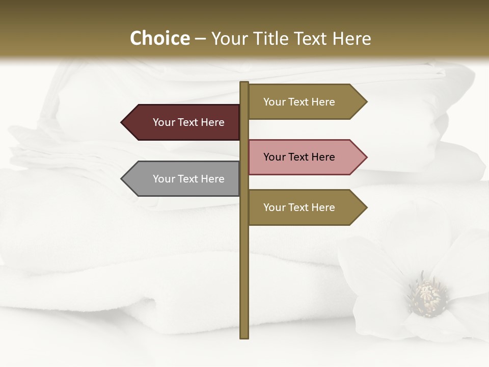 A Pile Of White Towels With A Flower On Top Of It PowerPoint Template