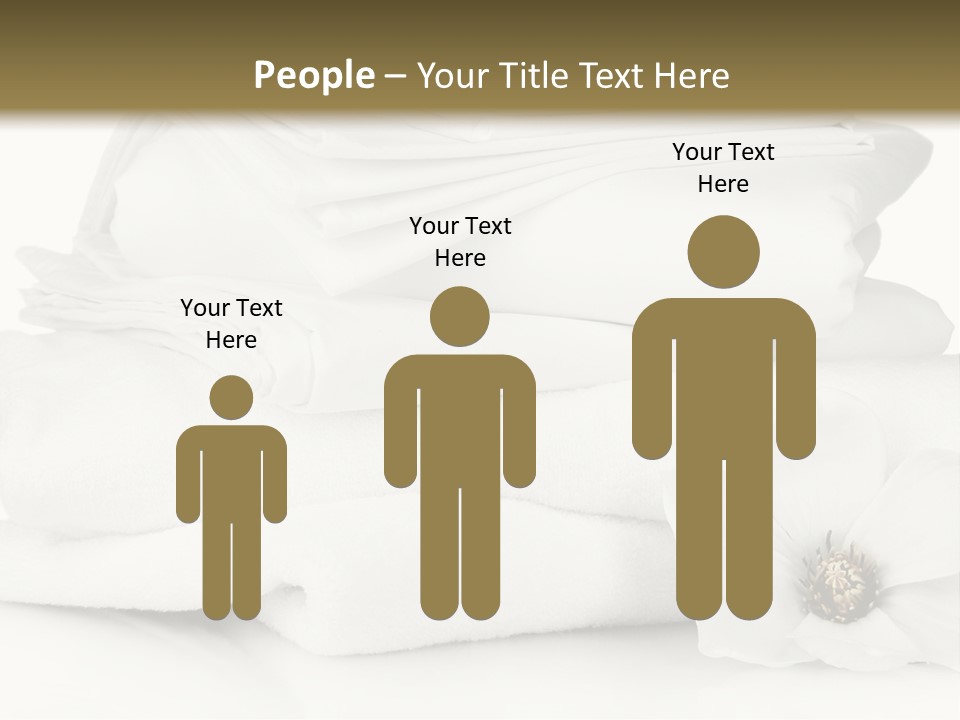 A Pile Of White Towels With A Flower On Top Of It PowerPoint Template