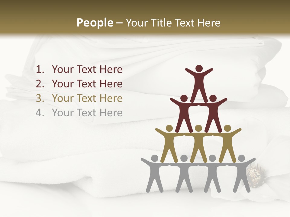 A Pile Of White Towels With A Flower On Top Of It PowerPoint Template