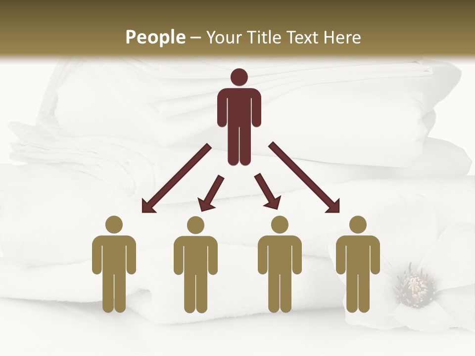 A Pile Of White Towels With A Flower On Top Of It PowerPoint Template