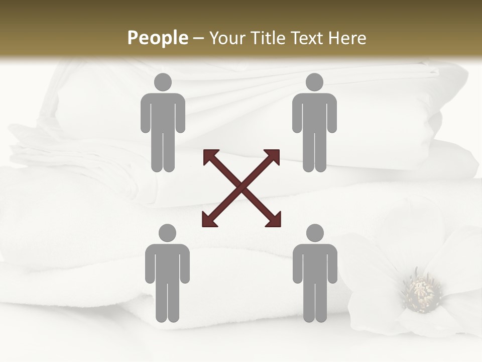 A Pile Of White Towels With A Flower On Top Of It PowerPoint Template