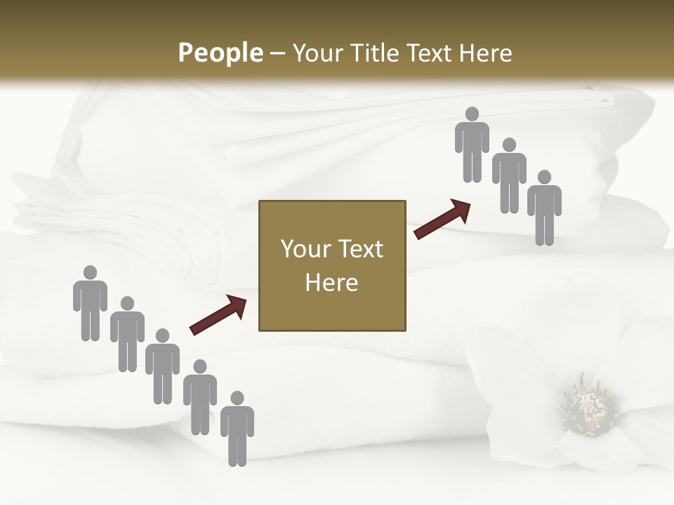 A Pile Of White Towels With A Flower On Top Of It PowerPoint Template