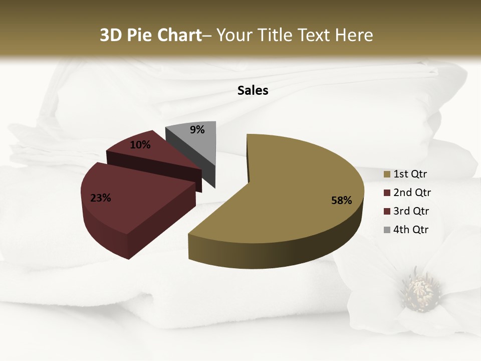 A Pile Of White Towels With A Flower On Top Of It PowerPoint Template