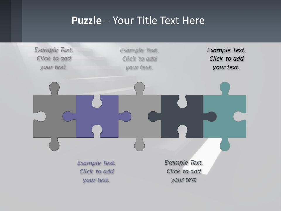 A Set Of Stairs Leading Up To A Bright Light PowerPoint Template