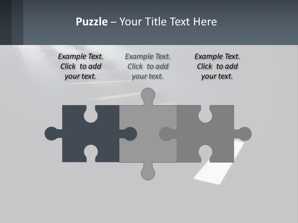 A Set Of Stairs Leading Up To A Bright Light PowerPoint Template