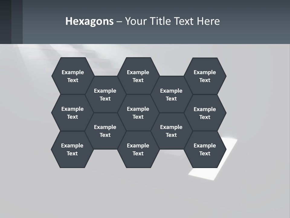 A Set Of Stairs Leading Up To A Bright Light PowerPoint Template