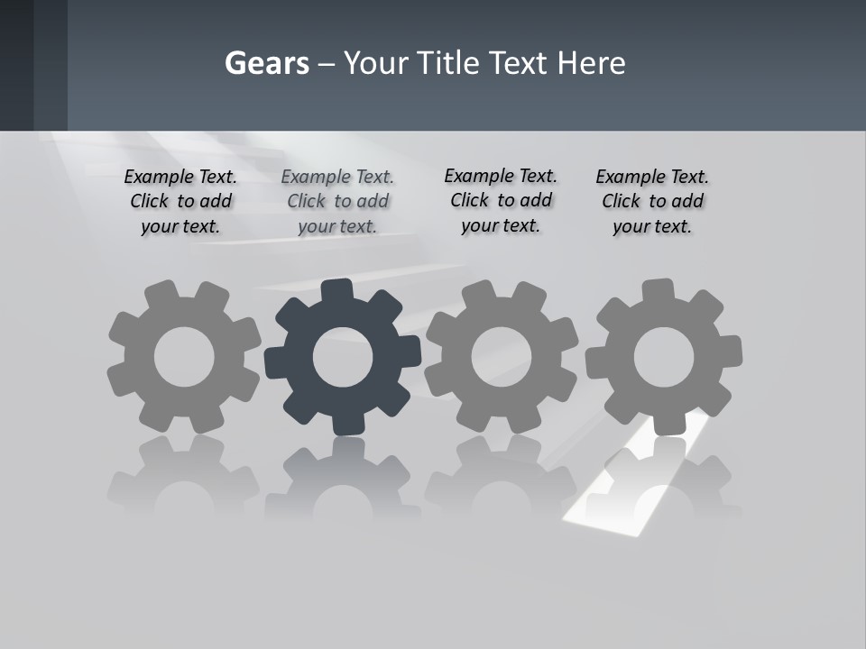 A Set Of Stairs Leading Up To A Bright Light PowerPoint Template