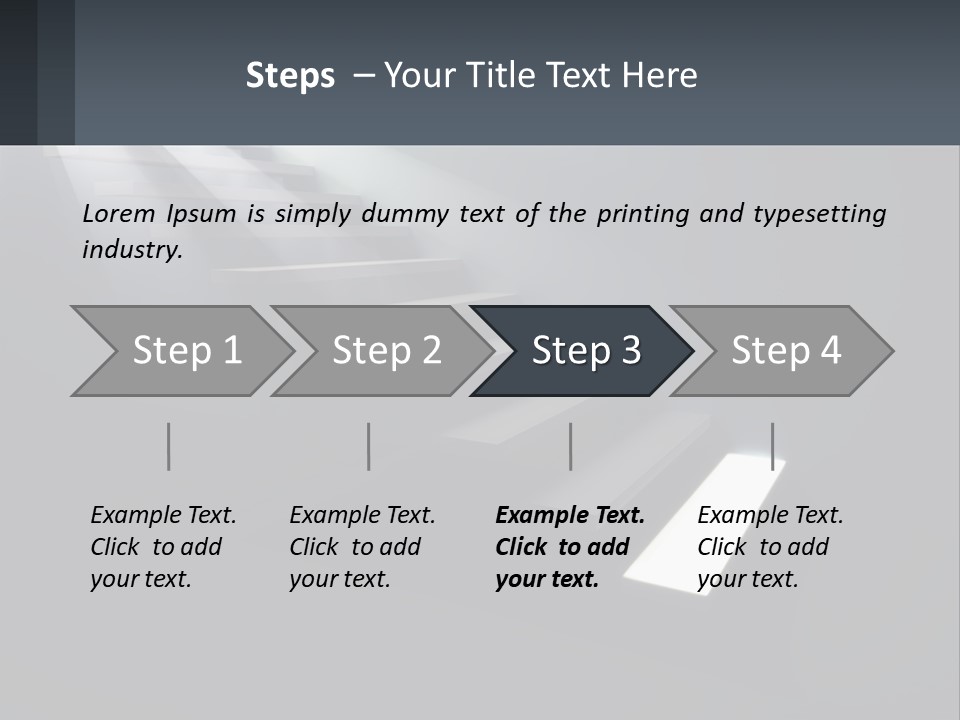 A Set Of Stairs Leading Up To A Bright Light PowerPoint Template