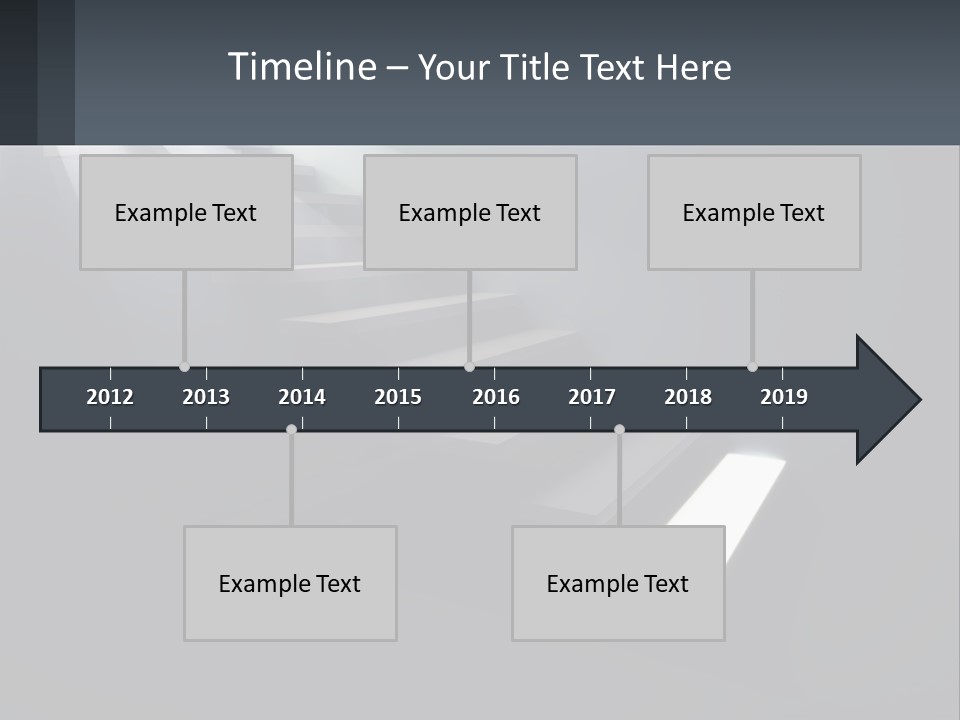 A Set Of Stairs Leading Up To A Bright Light PowerPoint Template