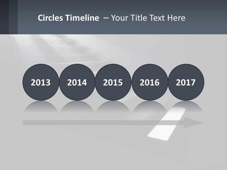 A Set Of Stairs Leading Up To A Bright Light PowerPoint Template