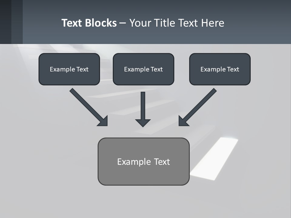 A Set Of Stairs Leading Up To A Bright Light PowerPoint Template