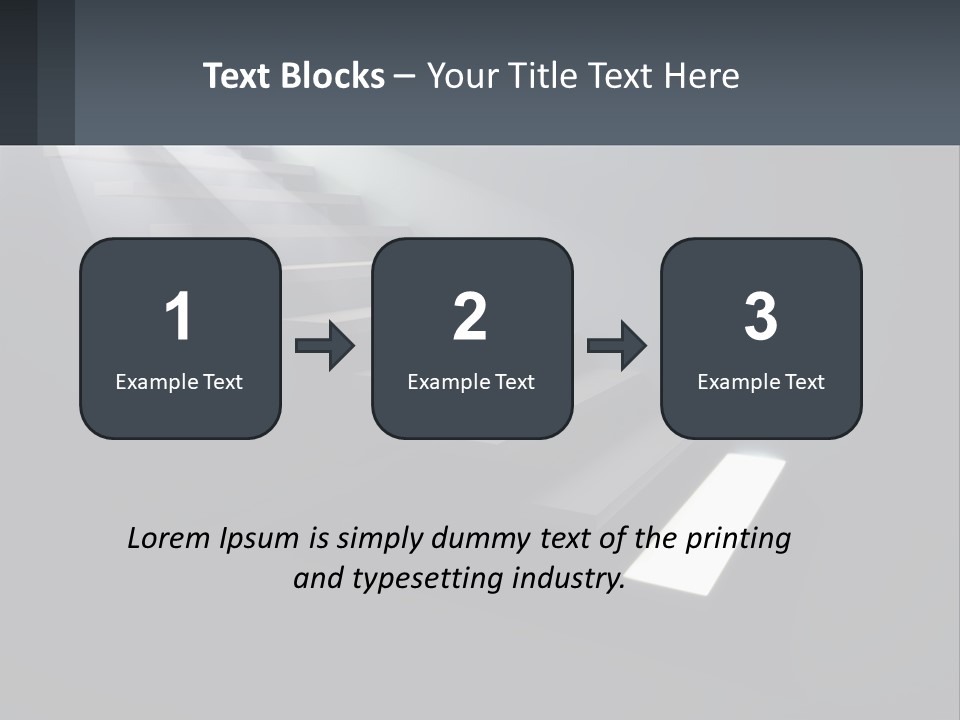 A Set Of Stairs Leading Up To A Bright Light PowerPoint Template