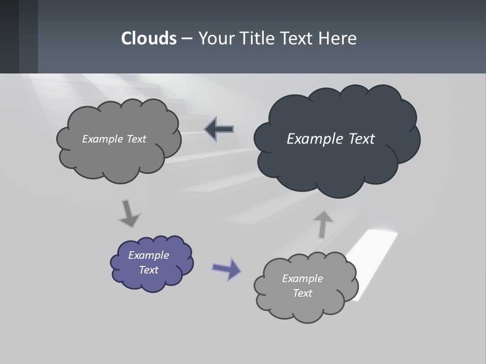 A Set Of Stairs Leading Up To A Bright Light PowerPoint Template