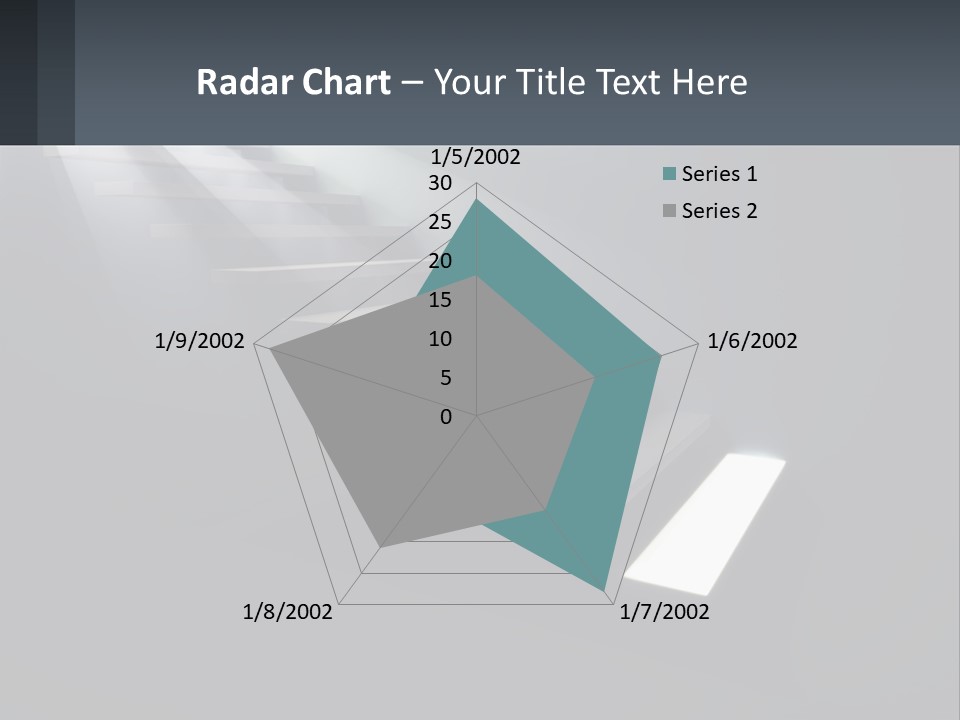 A Set Of Stairs Leading Up To A Bright Light PowerPoint Template